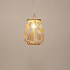 Cage-shaped Rustic Pendant Lighting Natural Bamboo Pendant Lighting Hanging