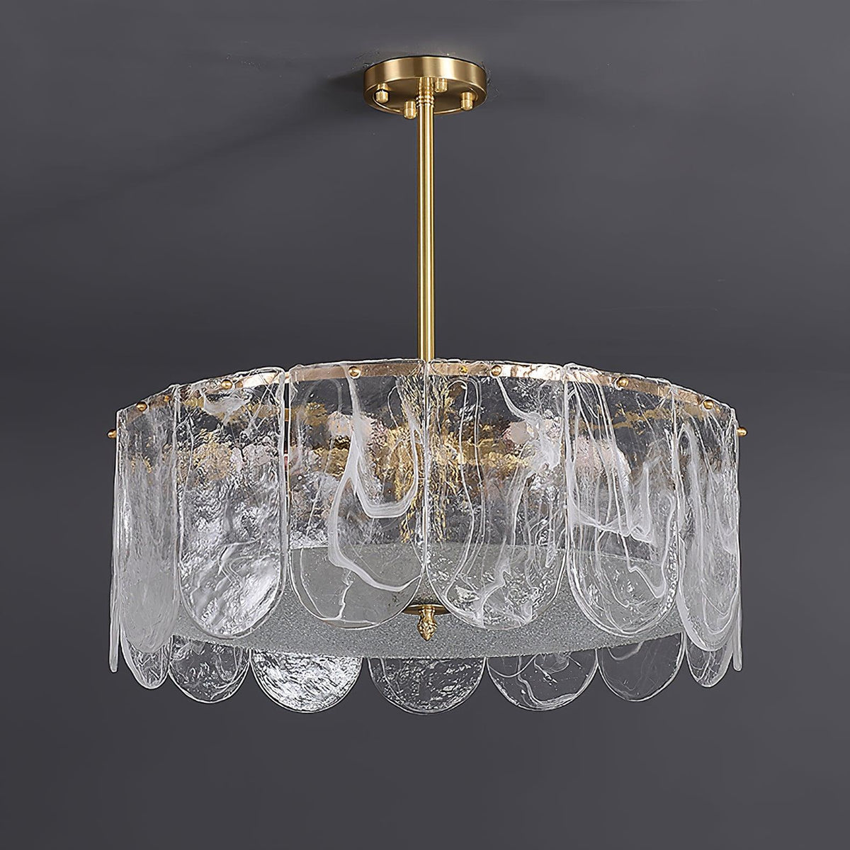 Traditional Classic Metal Glass Ceiling fixture Chandelier