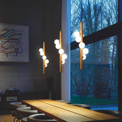 Vertical Orb Timber Drop light Pendant Lamp