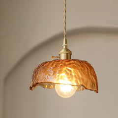 Vintage Brown Glass Droplight Pendant Light