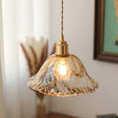 Vintage Brown Glass Droplight Pendant Light