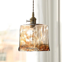 Vintage Brown Glass Droplight Pendant Light