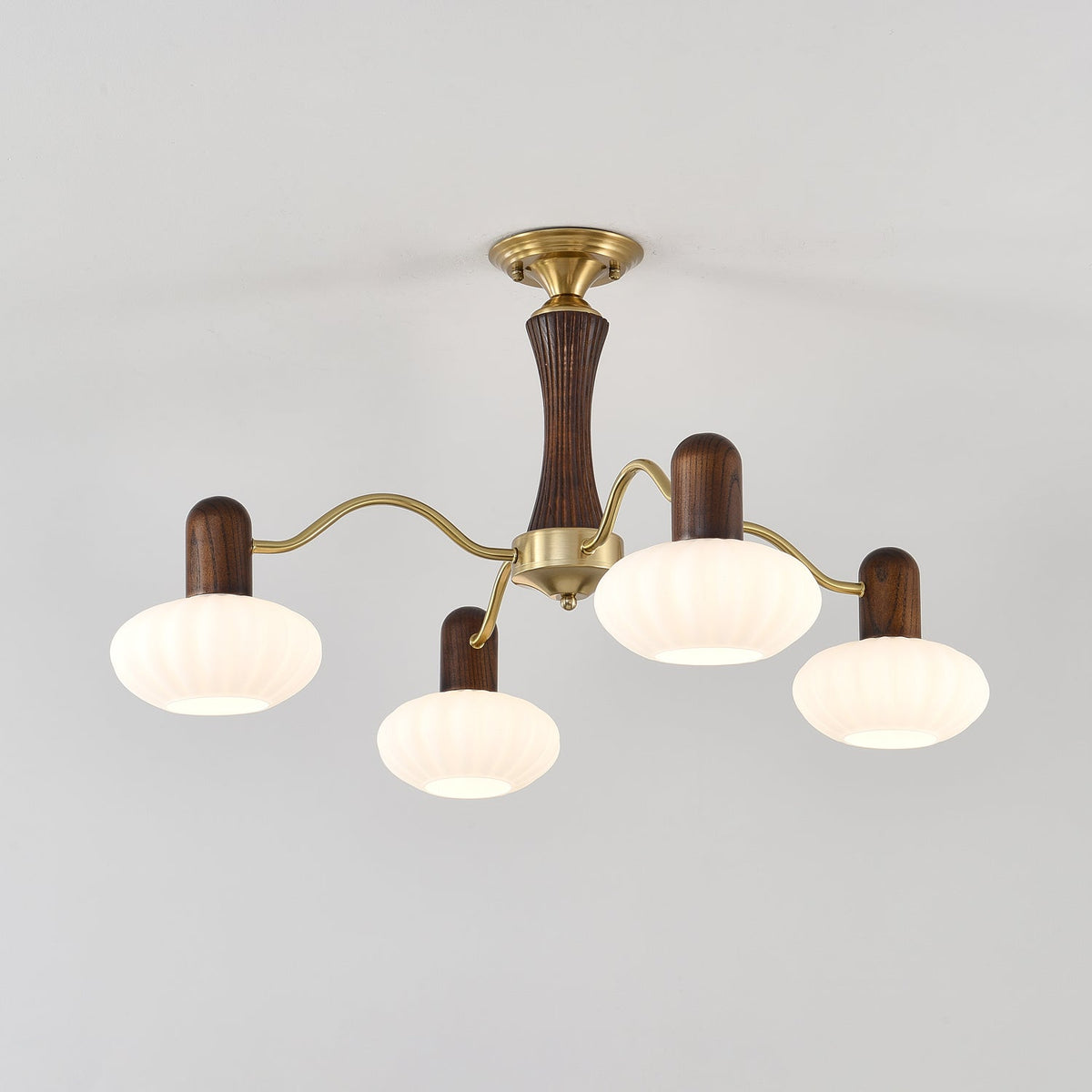Walnut Color Embrace Ceiling fixture Chandelier