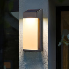 2 Pcs Rectangular LED Light-controlled Waterproof Outdoor Solar Sconce Lighting