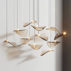 Wave Floating Leaf Gasolier Chandelier