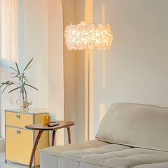 White Hydrangea Torchiere Lamp Floor Lamp