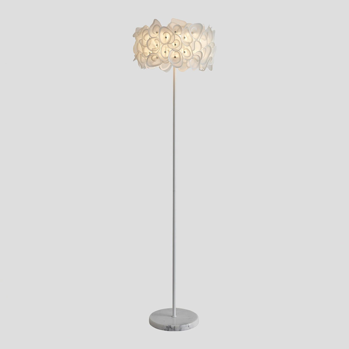 White Hydrangea Torchiere Lamp Floor Lamp
