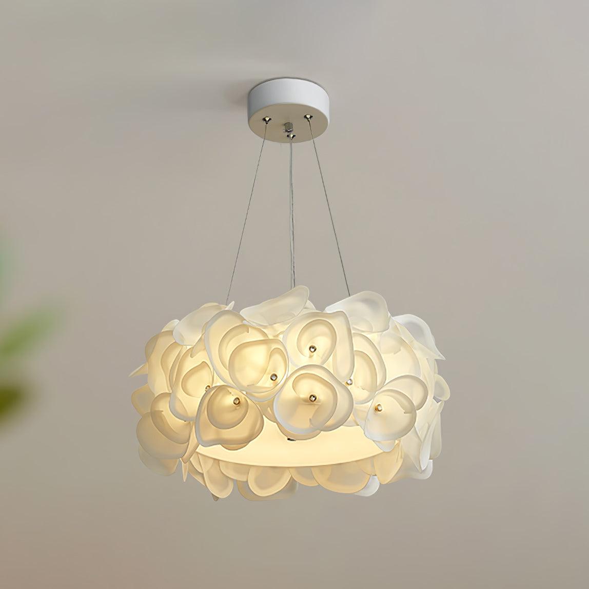 White Hydrangea Hanging light Pendant Lamp
