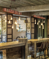 Wood Hanging Multi Gasolier Chandelier