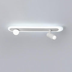 Rectangular LED Small Flush Mount Light with Spherical Bulb Spotlight