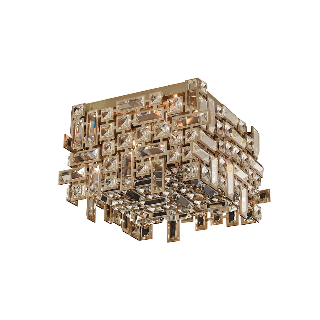 Vermeer 14" Wide Flush Mount Ceiling Fixture with Swarovski Crystal