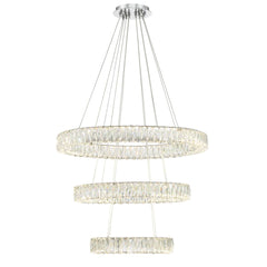 32" Wide LED Crystal Ring Chandelier