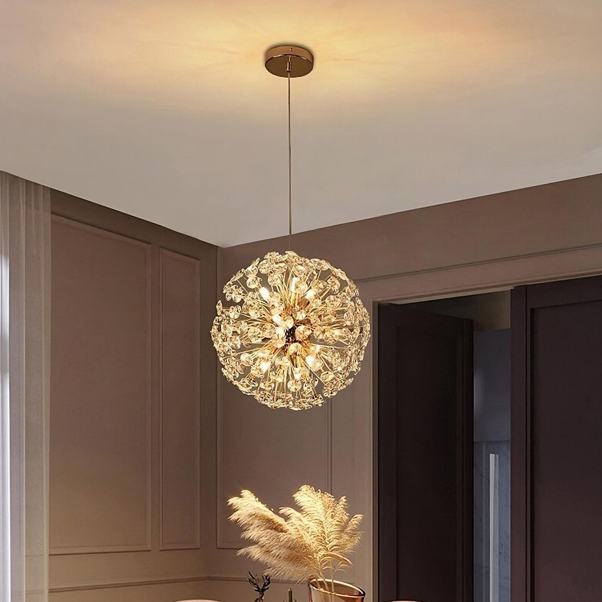 Liano Crystal Dandelion Sphere Ceiling Light