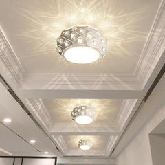 Metal Crystal Decorative LED Flush Mount Ceiling Light for Hallway Entryway