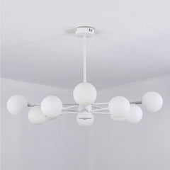 10-light Glass LED White Contemporary Chandeliers Hanging Lamp Pendant Light