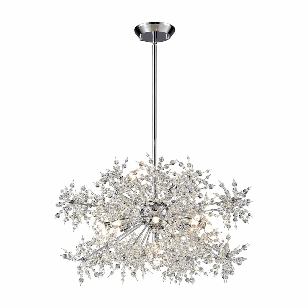 11 Light 1 Tier Chandelier with Crystal Accents from the Snowburst Collection