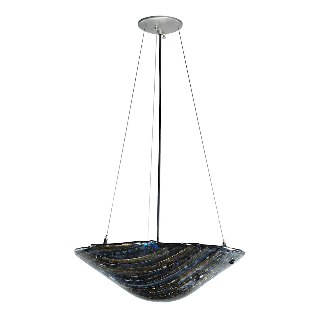 18" W Cielo Di Notte Fused Glass Inverted Pendant
