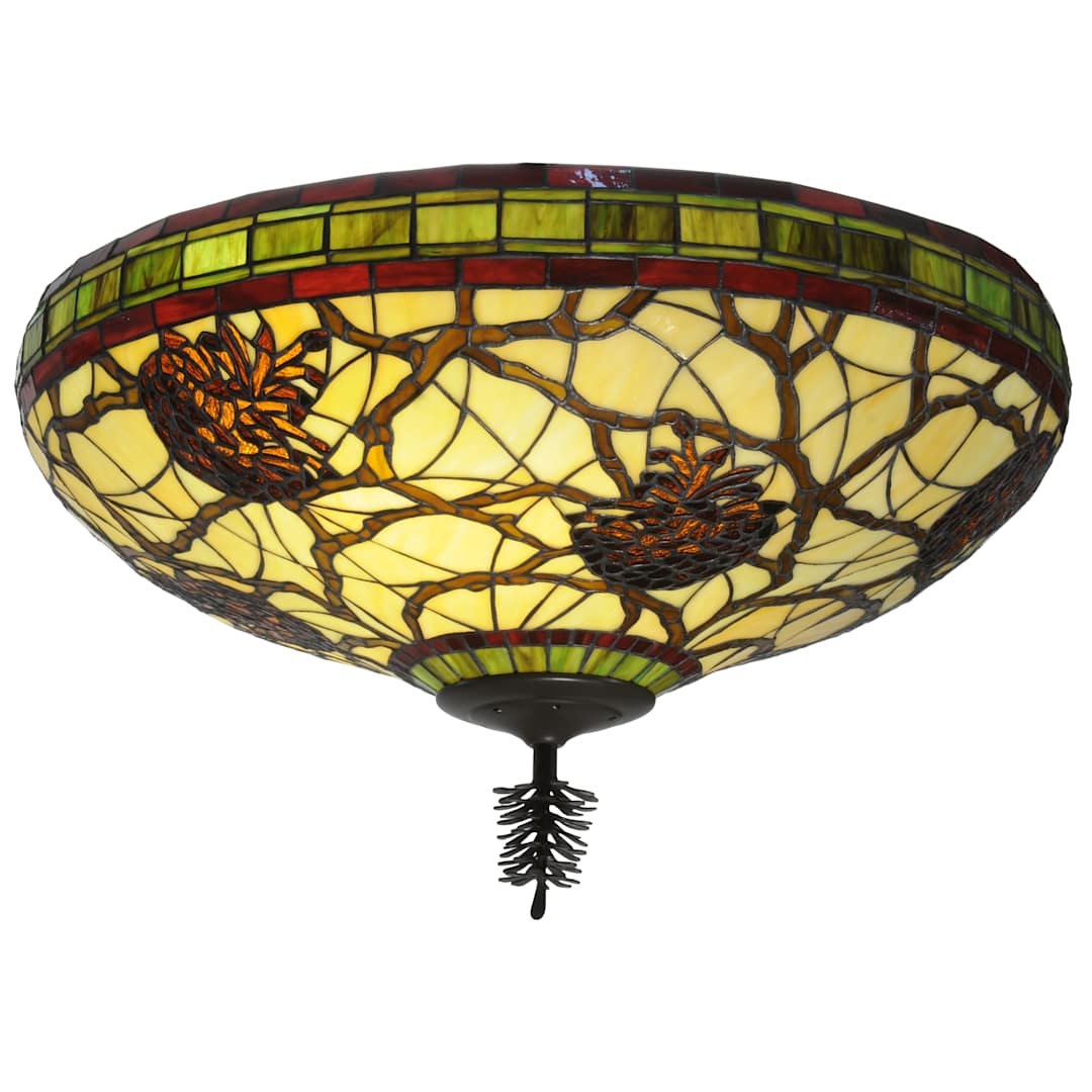 24" W Pinecone Dome Flush Mount Ceiling Fixture