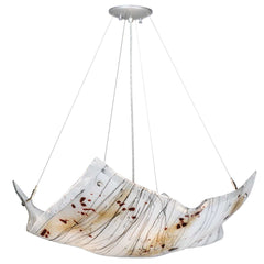 28" W Ramoscelli Crinkle Fused Glass Inverted Pendant