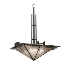 36" Square Lineage Silver Mica Inverted Pendant