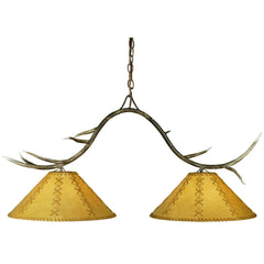 44" L Branches 2 Light Faux Leather Island Chandelier