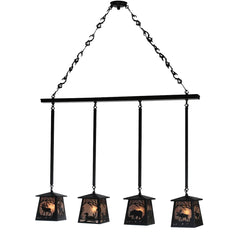 48" Width Wildlife At Pine Lake 4 Light Island Pendant