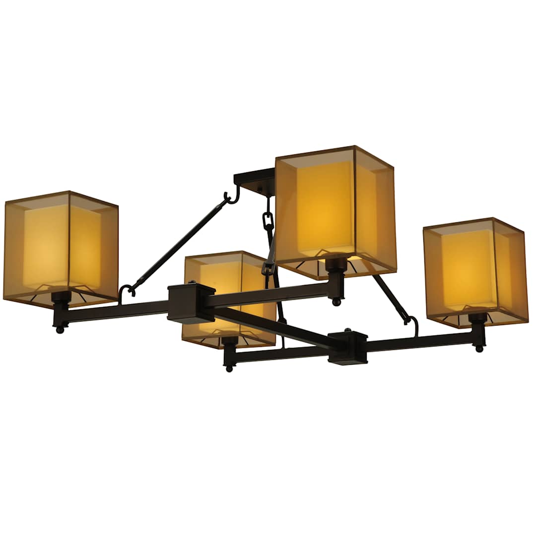 36" Square Horizon Bay 4 Light Semi-Flushmount Ceiling Fixture