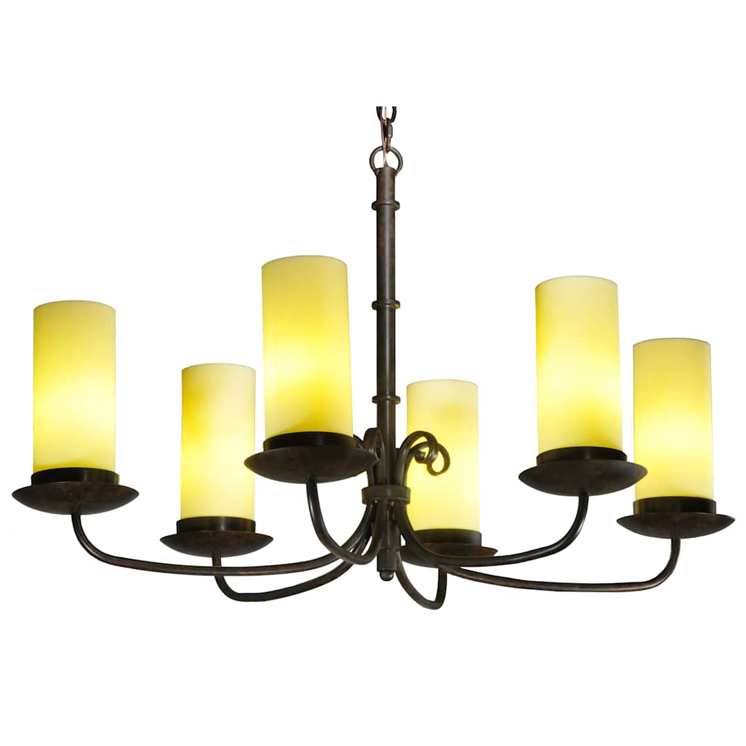 38" L Atria 6 Light Oblong Chandelier