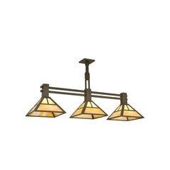 48" L "T" Mission 3 Light Island Chandelier