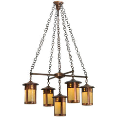 36" W Fulton Prairie Loft 5 Light Chandelier