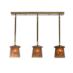 37" L Ducks In Flight 3 Light Island Pendant