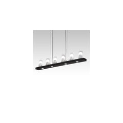 6 Light 44" Wide Pillar Candle Linear Pendant