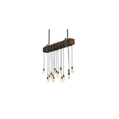 15 Light 48" Wide Wood Linear Pendant