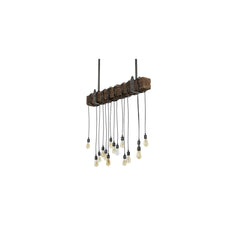 15 Light 48" Wide Wood Linear Pendant