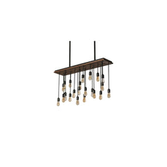22 Light 48" Wide Wood Linear Pendant