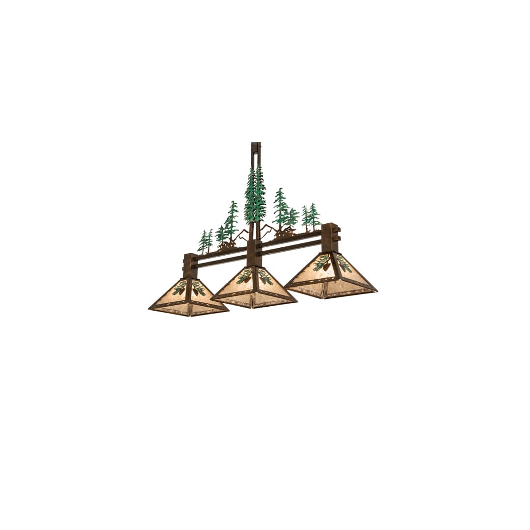 3 Light 45" Wide Abstract Linear Pendant