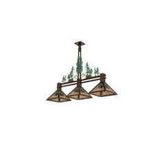 3 Light 45" Wide Abstract Linear Pendant