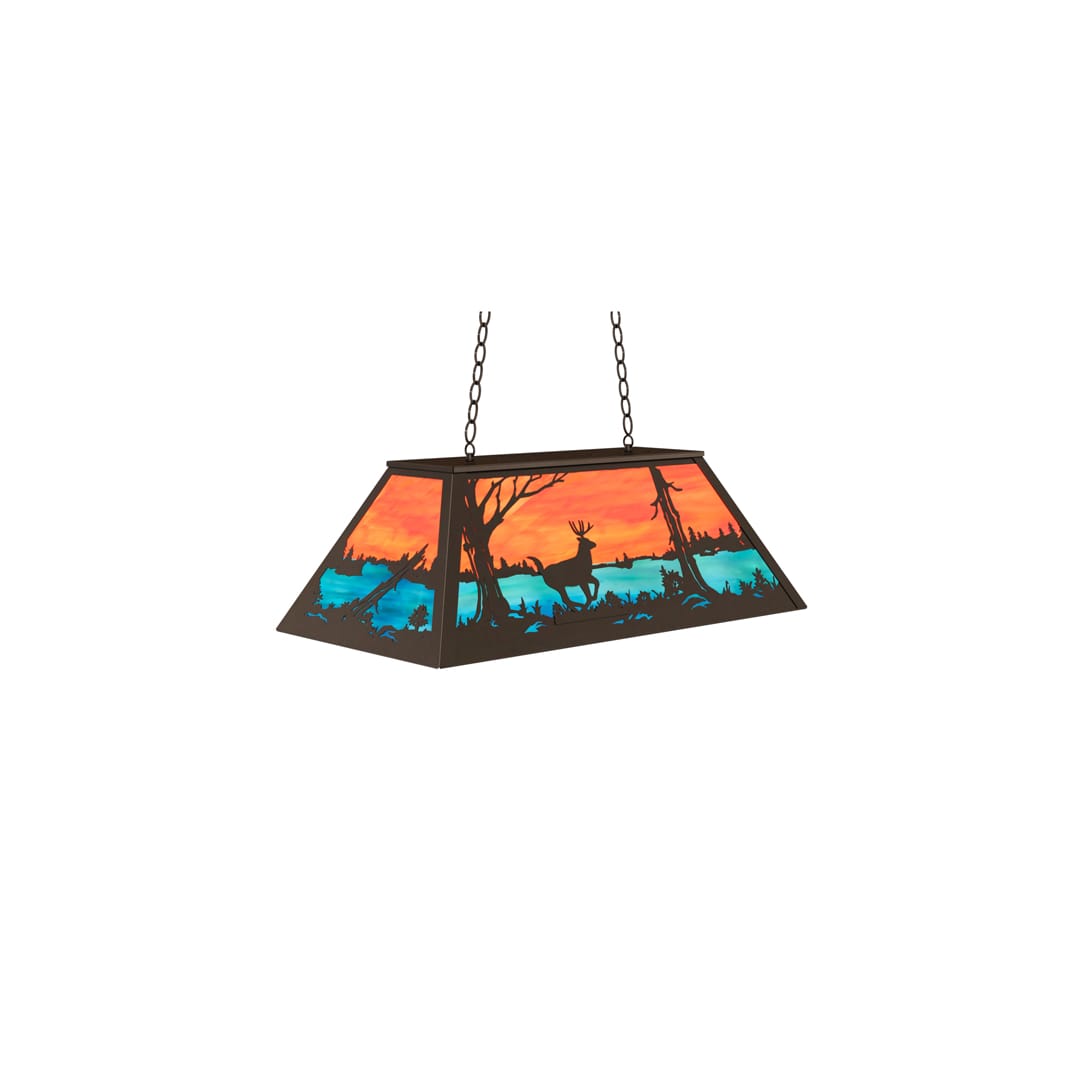 6-lichts 33" brede lineaire biljart hanglamp