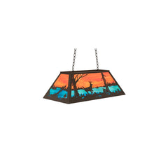 6-lichts 33" brede lineaire biljart hanglamp