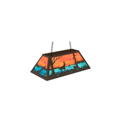 6-lichts 33" brede lineaire biljart hanglamp