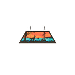 6-lichts 33" brede lineaire biljart hanglamp