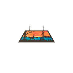 6 Light 33" Wide Billiard Linear Pendant