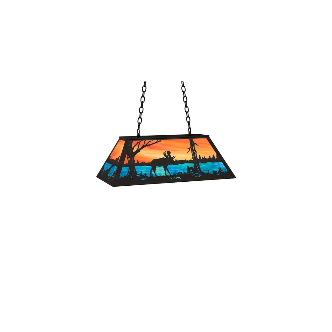 6 Light 33" Wide Billiard Linear Pendant
