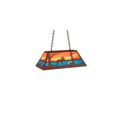 6 Light 33" Wide Billiard Linear Pendant
