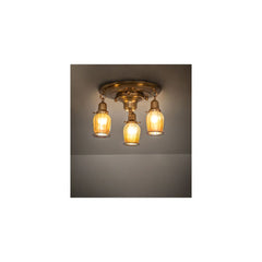 Revival Favrile 3 Light 18" Wide Semi-Flush Ceiling Fixture