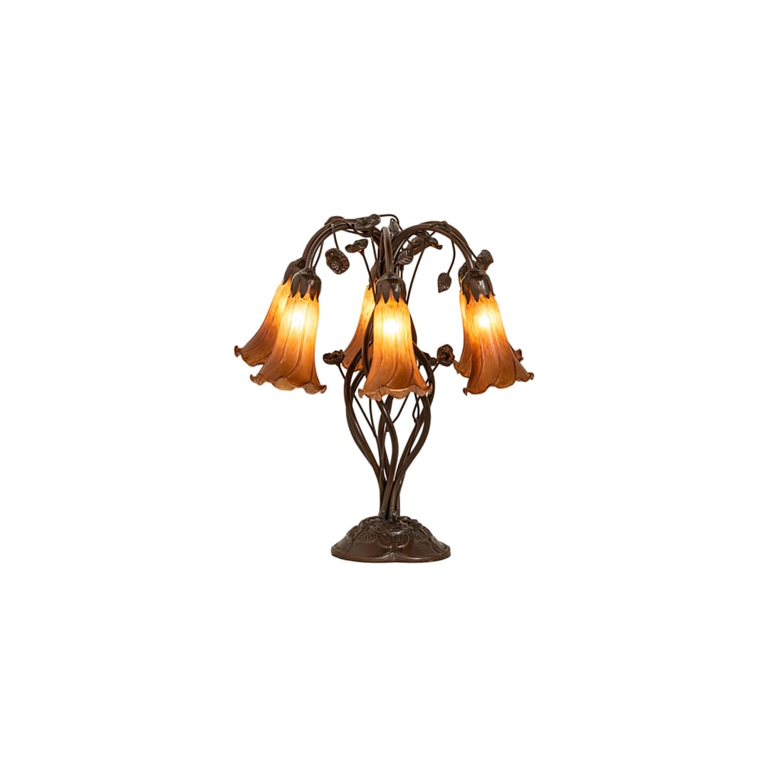 Tiffany Pond Lily 6 Light 19" Tall Buffet Table Lamp