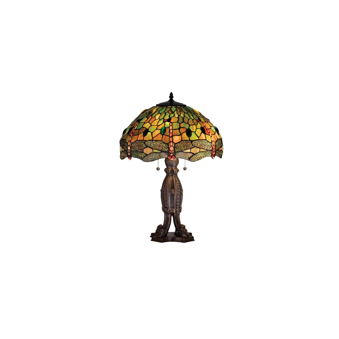 2 Light 25" Tall Tiffany Table Lamp