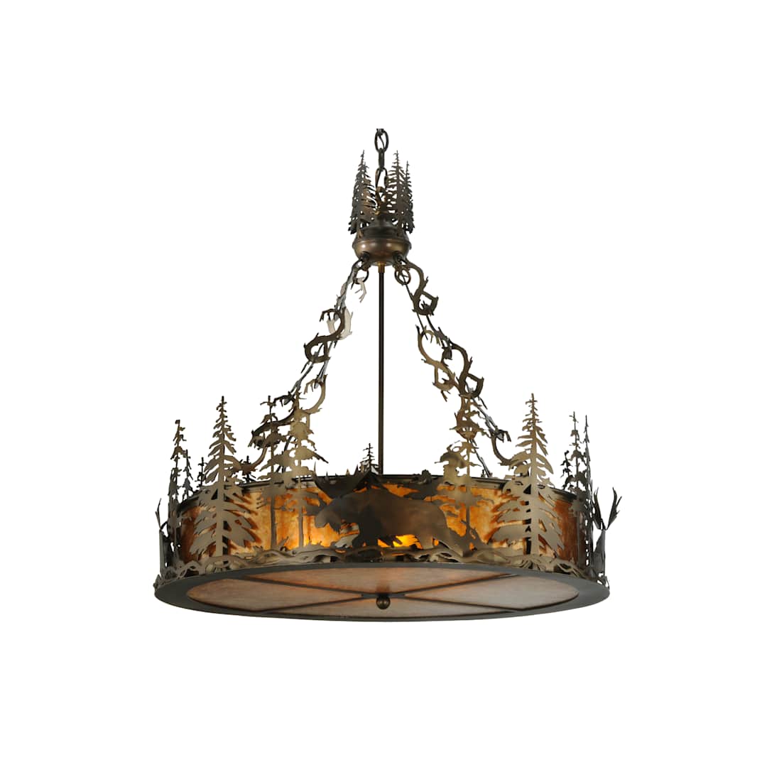 31" W Moose At Dusk Inverted Pendant