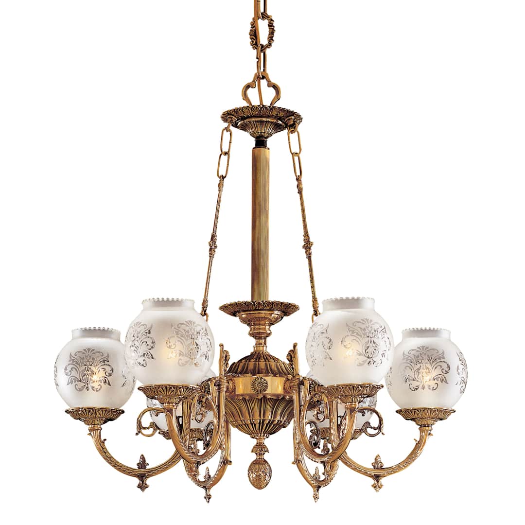 6-lichts kroonluchter (27" breed) uit de Metropolitan Collectie