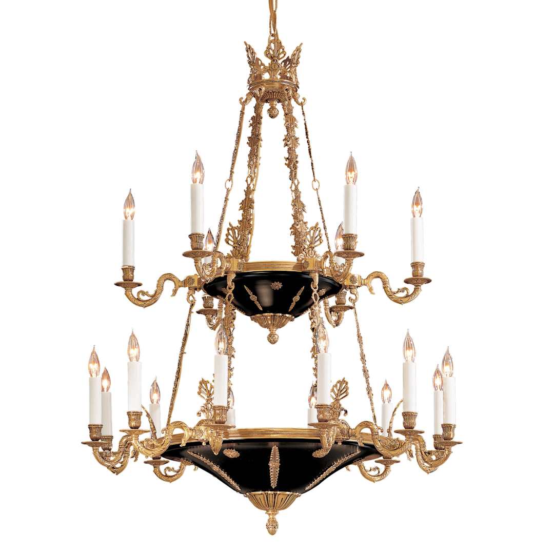 18 Light 34" Width 2 Tier Candle Style Chandelier from the Vintage Collection